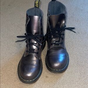 Dr. Martens Black Combat Boots with Leather Finish